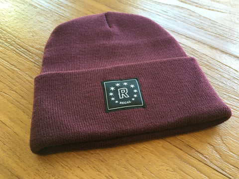 The "DAILY REGAL" Cuffed Beanie (Burgundy)